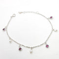 Tourmaline Pearl Zircon Silver Bracelet