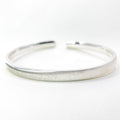 Cat Eye Effect Silver Bangle