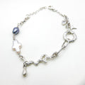 Pearl Liquid Line Silver Bracelet