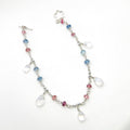 Tourmaline and Moonstone Drop Silver Bacelet Chain Bracelet
