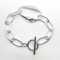 Big Chain Circle Pole Silver Br Chain Bracelet